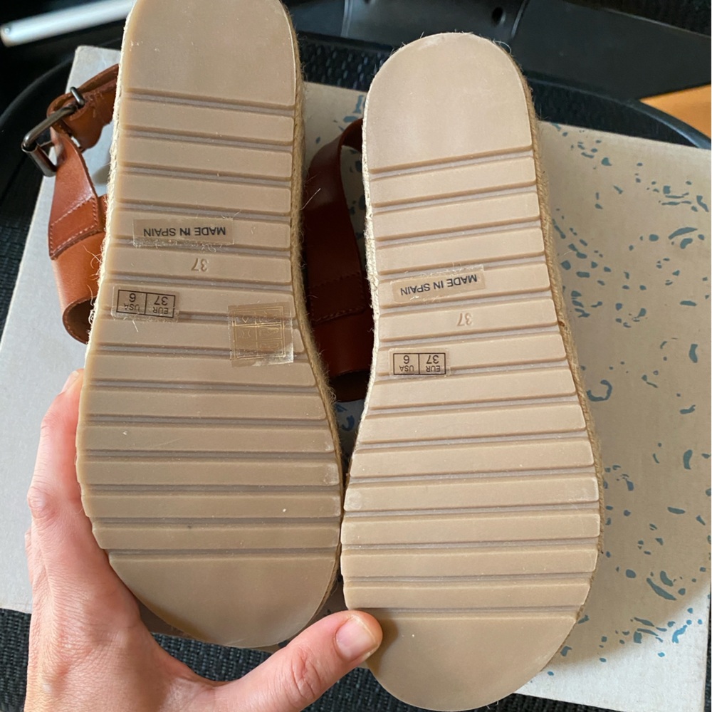 MUSSE & CLOUD Leather Espadrille Platform Sandals - Picture 4 of 10